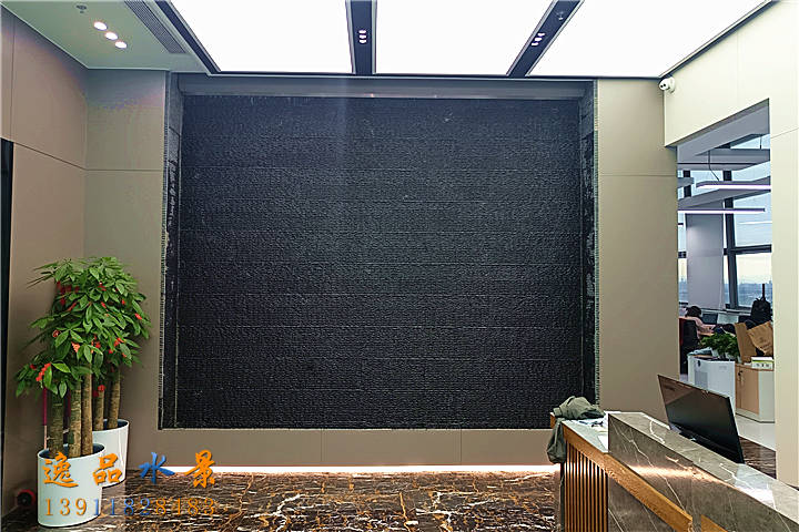 公司大堂玄關流水水幕墻|大堂流水背景墻廠家